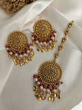 Ruby Piple Pati Earrings Tikka Set