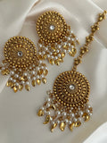 Pearl Piple Pati Earrings Tikka Set