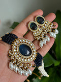 Navy Blue Kundan Choker Set