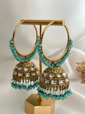 Turquoise Kundan Bali Jhumka