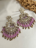 Lavender Kundan Earrings