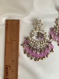 Lavender Kundan Earrings