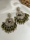 Mehndi Green Kundan Earrings