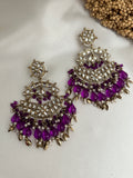 Purple Kundan Earrings