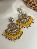 Yellow Kundan Earrings