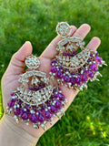 Purple Kundan Earrings