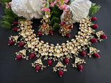 Maroon Kundan Necklace Set