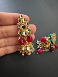 Maroon Kundan Necklace Set