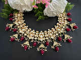 Maroon Kundan Necklace Set