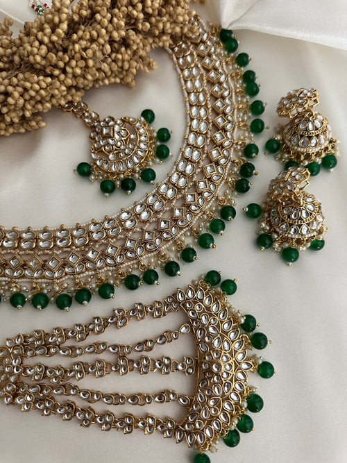 Bridal Green Kundan Necklace Set