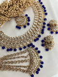 Bridal Royal Blue Kundan Necklace Set