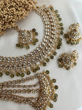 Bridal Mehndi Green Kundan Necklace Set