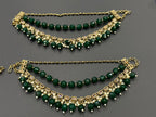 Green Polki Ear Chains