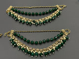 Green Polki Ear Chains