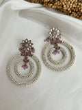 Lavender Kundan Earrings