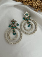 Aqua Green Kundan Earrings