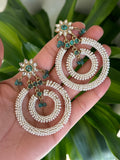 Aqua Green Kundan Earrings