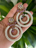 Lavender Kundan Earrings