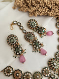 Bridal Green Kundan Necklace Set