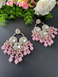 Baby Pink Uncut Kundan Earrings