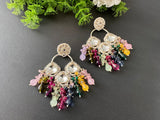 Multi-Colour Uncut Kundan Earrings