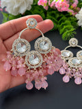 Baby Pink Uncut Kundan Earrings