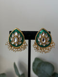 Aqua Green Kundan Studs