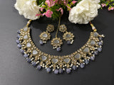 Grey Polki Necklace Set