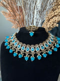 Turquoise Polki Necklace Set