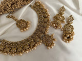 Bridal Pearl Antique Gold Necklace Set