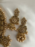 Bridal Pearl Antique Gold Necklace Set