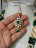 Green & Pearl Kundan Rani Haar