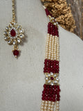 Maroon & Pearl Kundan Rani Haar