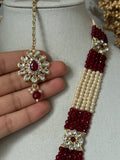 Maroon & Pearl Kundan Rani Haar