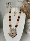 Maroon & Pearl Kundan Rani Haar