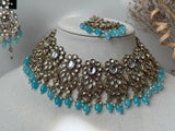 Turquoise Kundan Choker Set