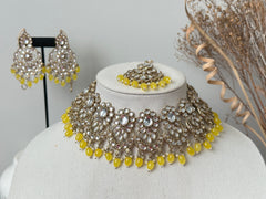 Yellow Kundan Choker Set