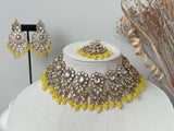 Yellow Kundan Choker Set