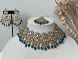 Teal Blue Kundan Choker Set