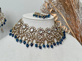 Teal Blue Kundan Choker Set