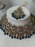 Teal Blue Kundan Choker Set