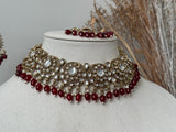 Maroon Kundan Choker Set