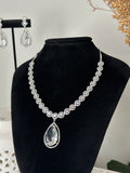 White American Diamond Necklace Set