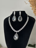 White American Diamond Necklace Set