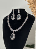 White American Diamond Necklace Set