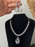 White American Diamond Necklace Set