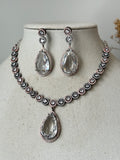 White American Diamond Necklace Set