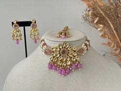Purple Kundan Choker Set