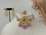 Purple Kundan Choker Set