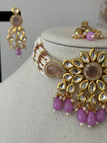 Purple Kundan Choker Set